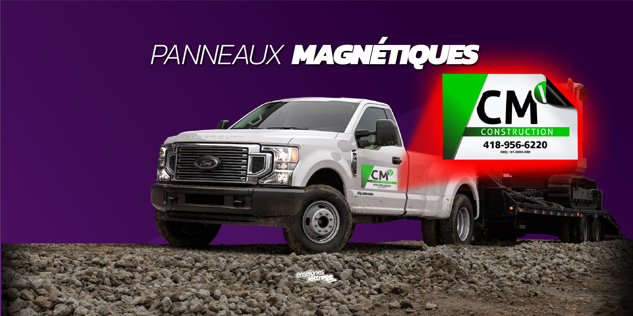 Publicité magnétique pour véhicules - Panneaux magnétiques :  Autosignalétique